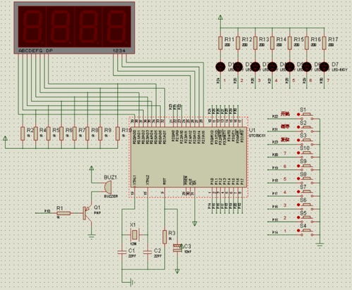 单片机7人多数表决器 源程序与电路原理图设计